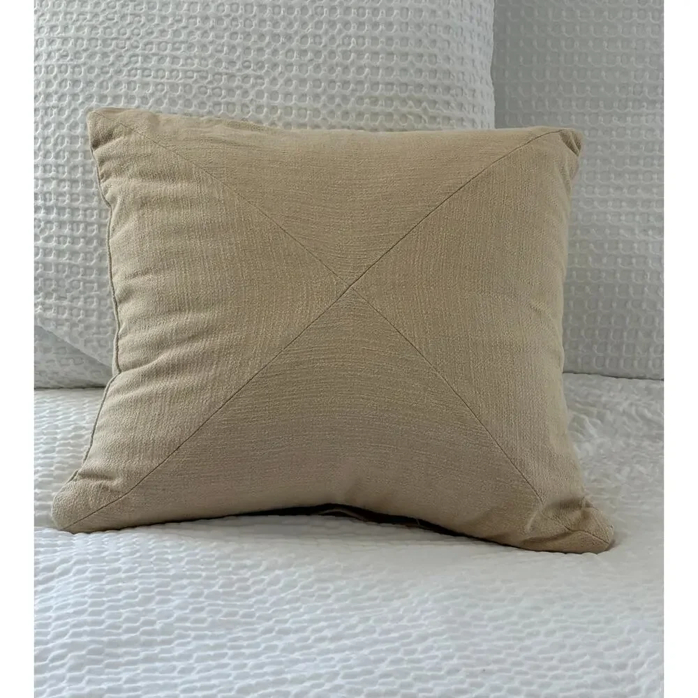 World Market Cotton Pillow Cover 20x20 Neutral Texture Organic Modern Home Decor